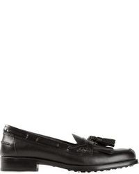 Tod's Pebbled Fringe And Tassel Loafers