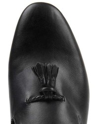 Topman Black Faux Leather Tassel Loafers