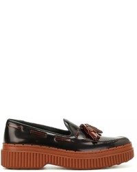 Tod's Two Tone Leather Tassel Loafers