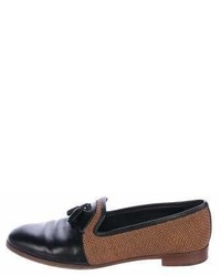 Sergio Rossi Woven Leather Loafers