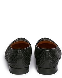 Giorgio Armani Woven Leather Tassel Loafers