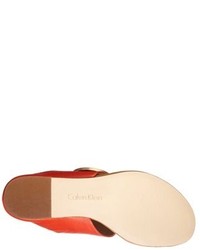 Calvin Klein Briona Leather Thong Sandal