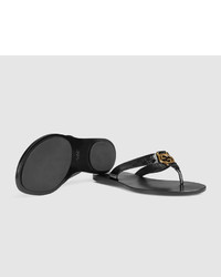 Gucci Gg Thong Patent Leather Sandal