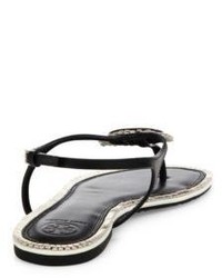 Tory Burch Leather Logo Thong Sandals