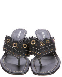 Miu Miu Leather Thong Sandals