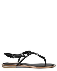 Michael Kors Michl Kors Hartley Braided Leather Flat Sandal