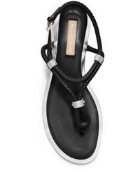 Michael Kors Michl Kors Hartley Braided Leather Flat Sandal
