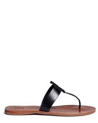 Tory Burch Moore Logo Leather Thong Sandals