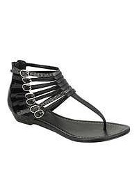 Oceanstar Black Strappy Thong Sandals