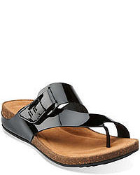 Clarks Perri Coast Patent Leather Thong Sandals