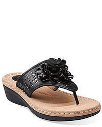 Clarks Posey Zela Leather Thong Sandals