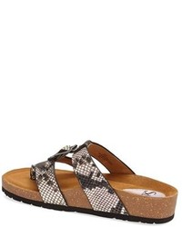 Sofft Sfft Bettina Snake Embossed Leather Thong Sandal