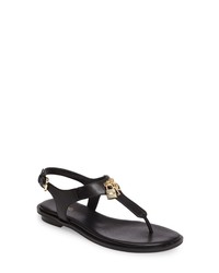 Women's Black Leather Thong Sandals by MICHAEL Michael Kors | Lookastic