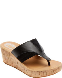 Rockport Weekend Casuals Lanea Gore Thong Sandal Black Smooth Leather Thong Sandals