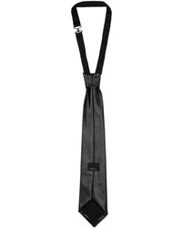 Anna Sui Black Faux Leather Tie