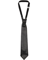 Anna Sui Black Faux Leather Tie