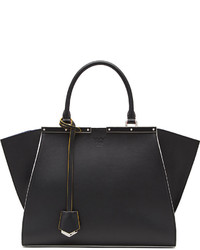 Fendi 3 Jours Medium Leather Satchel Bag Black Multi