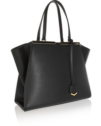 Fendi 3jours Textured Leather Tote Black