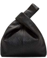 MCQ Alexander Ueen Black Perforated Leather Tote Bag