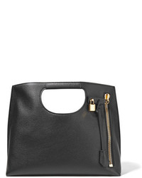 Tom Ford Alix Medium Textured Leather Tote Black