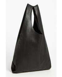 Baggu Medium Leather Shoulder Bag Black
