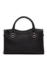 Balenciaga Black Croc Mini City Bag