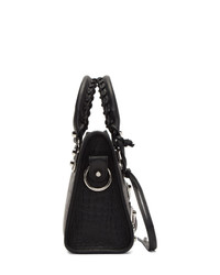 Balenciaga Black Croc Mini City Bag