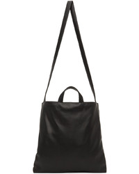 Bianca Saunders Black Faux Leather Medium Wire Tote