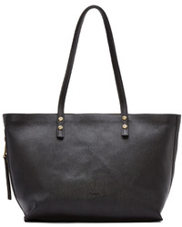 Chloé Black Grained Leather Tote Bag