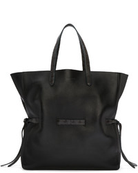 Jil Sander Black Lace Shopper Tote Bag