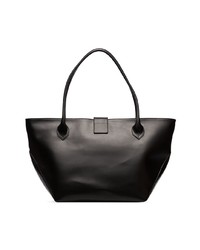 Dorateymur Black Lat Leather Tote Bag