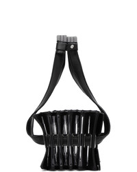 Y/Project Black Leather And Pvc Mini Accordion Bag