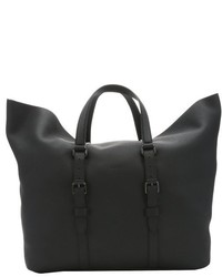 Gucci Black Leather Large Duffle Travel Tote