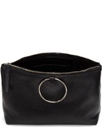 Kara Black Leather Ring Tote