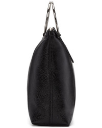 Kara Black Leather Ring Tote