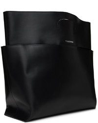 T/SEHNE Black Leather Tote Bag