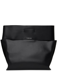 T/SEHNE Black Leather Tote Bag