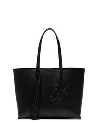 Saint Laurent Black Logo Leather Tote Bag