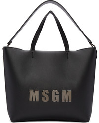 MSGM Black Logo Shopper Tote