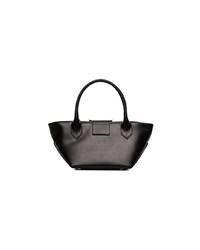 Dorateymur Black Mini Lat Leather Tote Bag