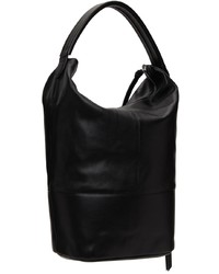 Lemaire Black Vegetable Tanned Leather Tote Bag