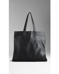 Burberry Textured Leather Tote Bag