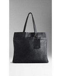 Burberry Textured Leather Tote Bag
