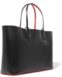 Christian Louboutin Cabata Studded Textured Leather Tote Black