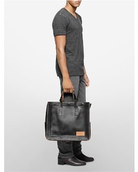 Calvin Klein Waxed Leather Tote Bag
