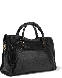 Balenciaga Classic City Textured Leather Tote Black