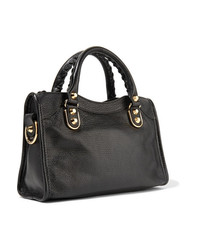 Balenciaga Classic Metallic Edge City Mini Textured Leather Shoulder Bag