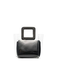 Staud Clear And Black Shirley Mini Pvc And Leather Tote