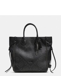 Coach Tatum Studded Tall Tote In Pebbled Leather