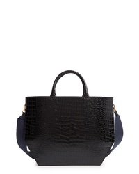 Trademark Collapsing Croc Embossed Calfskin Leather Tote